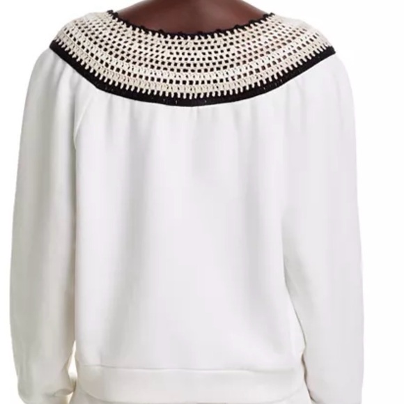 Rails Sava Crochet V-Neck Sweater 100% Cotton | Ivory Multicolor Crochet | Sz M - Picture 3 of 8